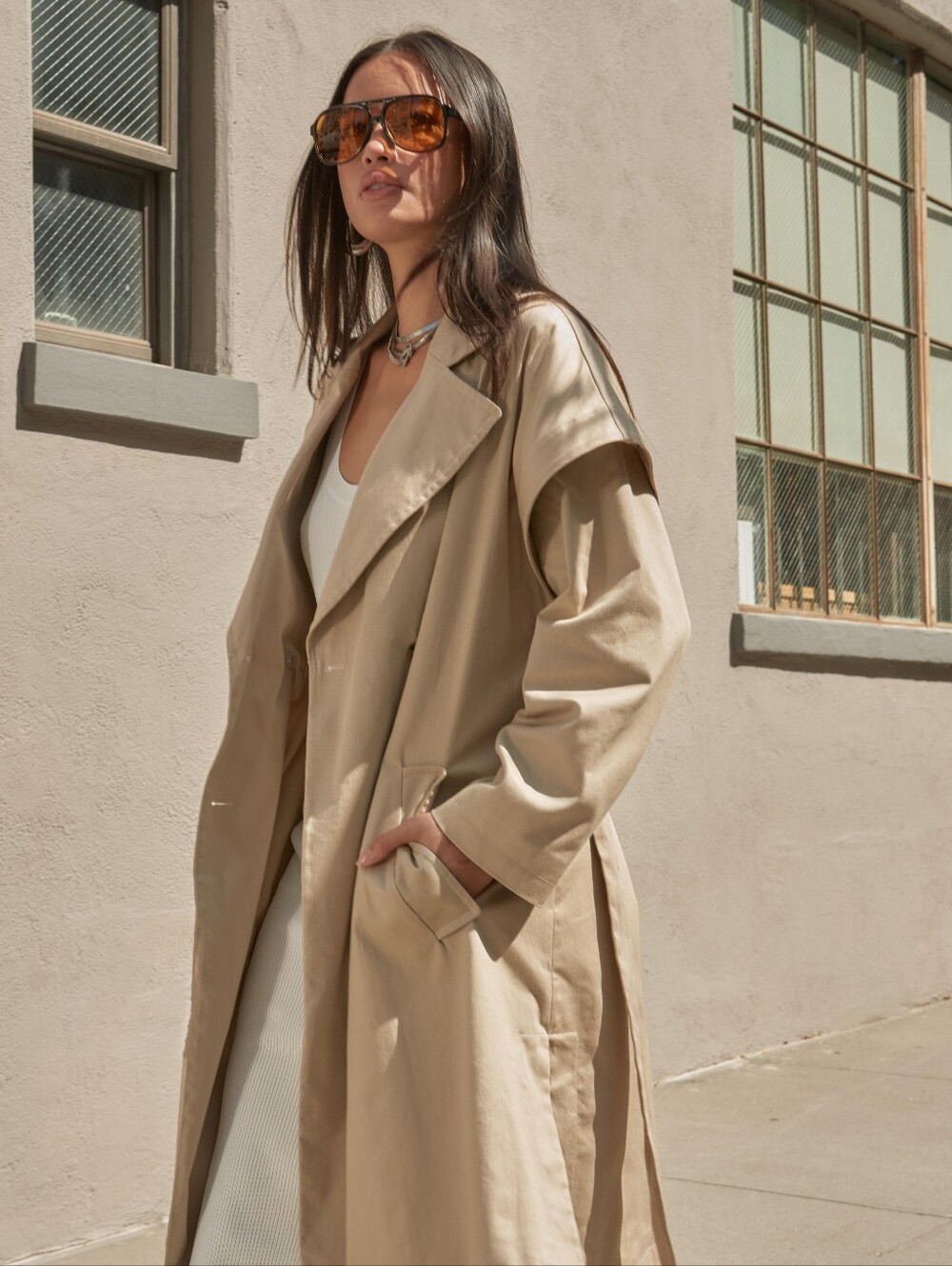 Rare! Limited Edition! The Drop x Coveteur Womens Crème Brûlée Trench Coat